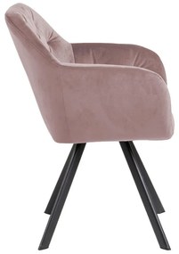 Sedia da pranzo rosa chiaro in imbottito con braccioli Lola – Actona