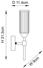 Endon 106258 - Applique TOUR 1xG9/3W/230V ottone