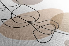 Quadro su tela – Foglia minimalista su sfondo bianco No1