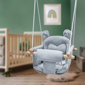 2Kids Toys - Altalena tessile per bambini grigio/faggio