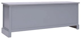 Mobile porta tv grigio 108x30x40 cm legno massello di paulownia