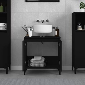 Mobile lavabo nero 58x33x60 cm in legno multistrato