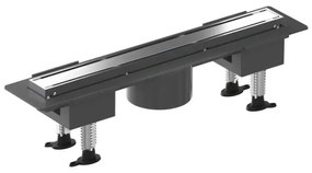 Canalina doccia 40 cm in alluminio reversibile scarico centrale, sifone e piletta inclusi