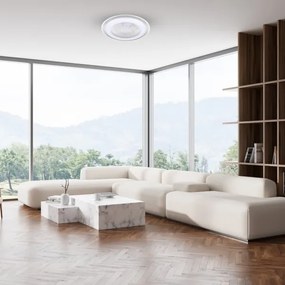 Plafoniera LED dimmerabile con ventola ZONDA LED/48W/230V argento + tc