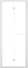 Porta doccia pieghevole L 92-96 cm x H 195 cm per nicchia in vetro trasparente SP. 6 mm, profilo opaco bianco, serie Record