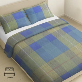 Parure copripiumino matrimoniale quadri cotone