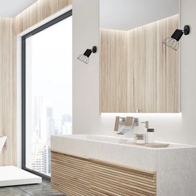 Faretto da muro DANTE 1xGU10/25W/230V nero/cromo luminoso