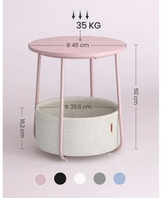 Tavolino NOIRA rosa/bianco