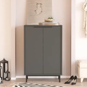 Scarpiera Da Ingresso Multiripiano 72x36x105 A 2 Ante Con Piedini Argo Antracite