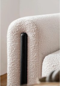 Divano beige/color crema allungabile/con contenitore e rivestimento in bouclé 244 cm Arcadova – ELTAP