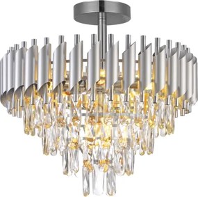 Brilagi - Lampadario a plafone ECLIPSE 7xE14/10W/230V Ø 48 cm, finitura argento