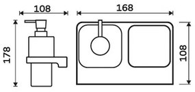 NIMCO MA 2905831H-26 - Distributore di sapone a parete e portaspazzolino MAYA 290 mm