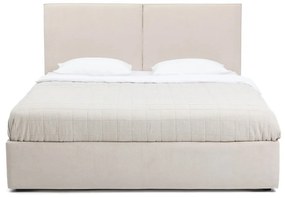 Letto matrimoniale imbottito beige con contenitore, materasso e rete inclusi 180x200 cm Thessa Bold – Bonami Selection