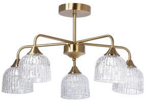 Lampadario a sospensione con supporto rigido 5xE14/60W/230V oro