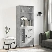 Credenza Grigio Cemento 69,5x34x180 cm in Legno Multistrato 3189513