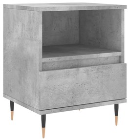 Comodini 2pz Grigio Cemento 40x35x50 cm in Legno Multistrato