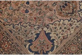 Antik Medaglione Floreale Rosa Antico Blu Scuro 128x200 Cm
