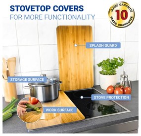 Coprifuoco in vetro temperato in set da 2 52x30 cm Wooden - Maximex