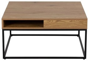 Tavolino da salotto colore naturale scuro con piano effetto rovere 80x80 cm Willford – Actona