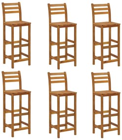 Set da bar da giardino 7 pz in legno massello di acacia