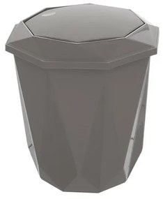 Pattumiera bagno grigio con coperchio basculante e capacità 5,5 lt