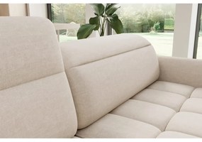 Divano angolare beige allungabile/con contenitore (con penisola a sinistra/a L) e rivestimento in velluto Barea – ELTAP