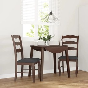 Sedie Da Pranzo Con Cuscini 2pz Marrone Legno Massello Di Hevea /