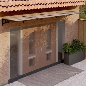 Tettoia Per Porta Nera 396x90 Cm İn Policarbonato /
