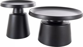 Set tavolini Rodos in metallo nero opaco – Ø70/50 cm