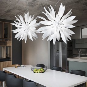 Sospensione Contemporanea Leaves Metallo Bianco 8 Luci G9 3W 3000K Luce Calda