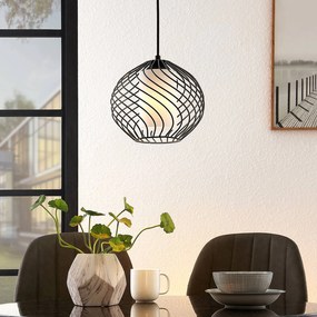 Lampada a sospensione Cedrice Lindby, dimmerabile, Nero, Soggiorno / Sala da pranzo, Metallo, Vintage, Lampada a sospensione