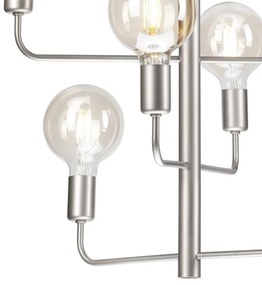 Lampadario su catena ORLANDO 8xE27/60W/230V argento