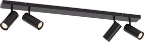 Faretto da soffitto moderno nero 4 luci orientabili - Renna