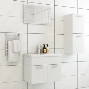 Set Mobili Da Bagno Bianco İn Truciolato /
