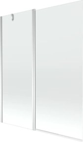 Mexen Flip paravento da bagno a 2 ante 140 x 150 cm, trasparente, cromo - 894-140-101-01-00