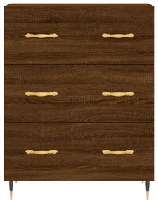 Credenza rovere marrone 69,5x34x90 cm in legno multistrato