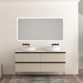 Mobile da bagno sotto lavabo Rodi cotone L 141 x H 75 x P 46 cm, lavabo non incluso