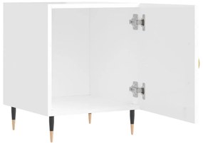 Comodini 2 pz Bianco Lucido 40x40x50 cm in Legno Multistrato