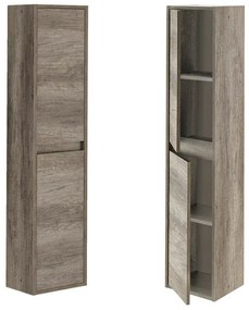 Mobile bagno sospeso 80 cm 2 ante serie Oasi rovere con specchio e pensile