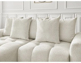 Divano angolare bianco allungabile/con contenitore (con penisola a sinistra/con chaise lounge) con rivestimento in ciniglia Roxelane – Bobochic Paris