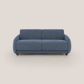 Giglio divano letto scandinavo japandi con materasso H18 cm in tessuto Bouclé impermeabile T07