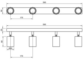 Luce Spot ANGIE 4xGU10/35W/230V nero
