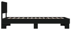 Giroletto nero 90x200 cm in legno multistrato e metallo