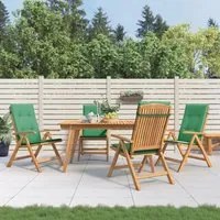 Sedie da Giardino Reclinabili con Cuscini 4 pz in Legno di Teak 3196468