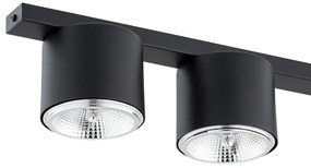 Plafoniera Moderna 3 Luci Faretti Ptah In Acciaio Nero