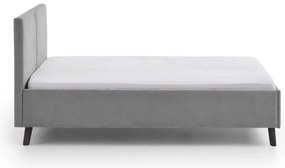 Letto matrimoniale imbottito grigio con rete inclusa 140x200 cm Piano – Meise Möbel