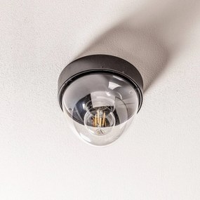 Nowodvorski Lighting Plafoniera Nook con paralume trasparente, nero