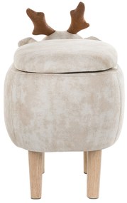 Pouf in tessuto beige REINDEER Beliani