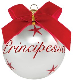 Pallina di Natale con scritta Principessa 10 cm