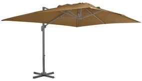 Ombrellone A Sbalzo Palo İn Alluminio 400x300 Cm Tortora /